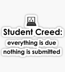 Student Creed (Black) Sticker