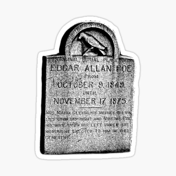 Item preview, Edgar Allan Poe Tombstone. Creepy Halloween Digital Engraving Image designed and sold by Digital Eclectica.