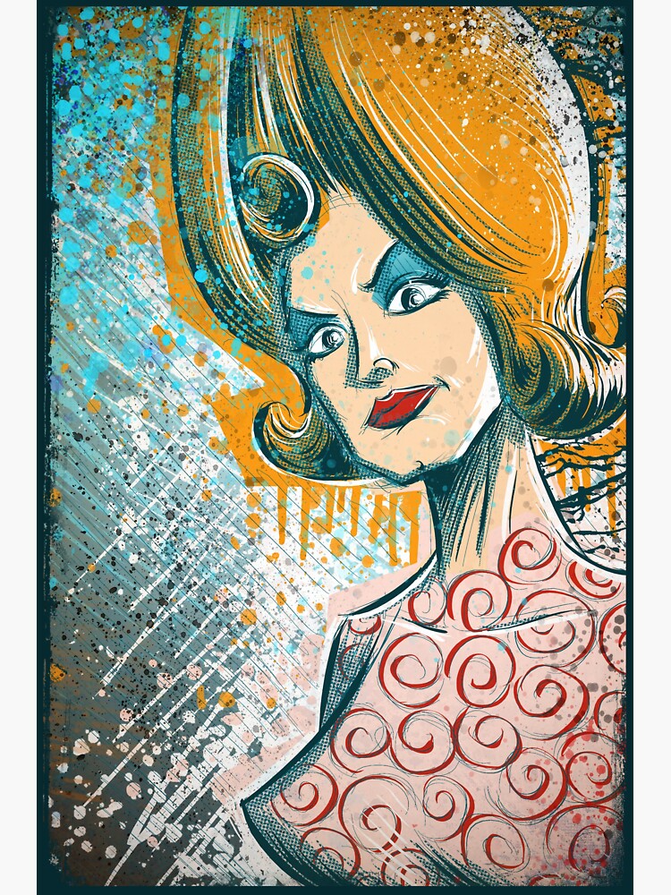 Mars Attacks art tim burton woman martian girl lisa marie poster drawing science fiction cult classic b movie bmovie sci fi sexy joe badon Sticker