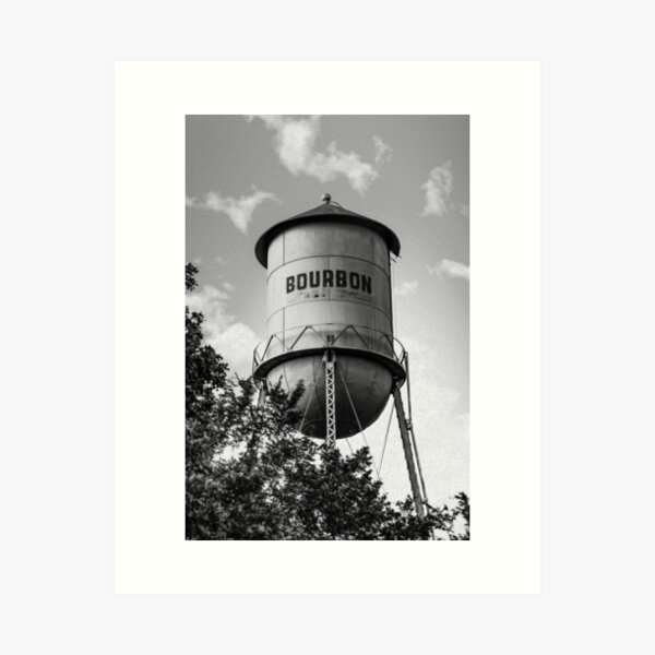 Item preview, Oil Paint Edition of Bourbon Water Tower in Black and White designed and sold by Gregory Ballos.
