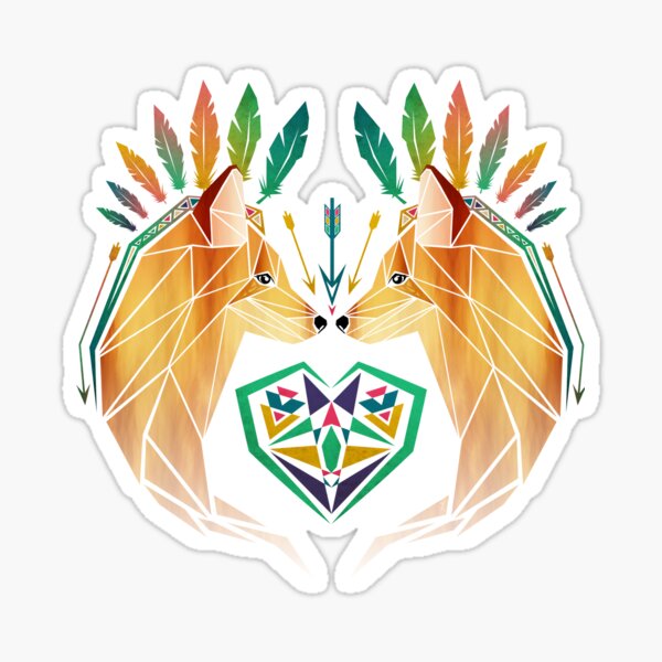 foxes love Sticker