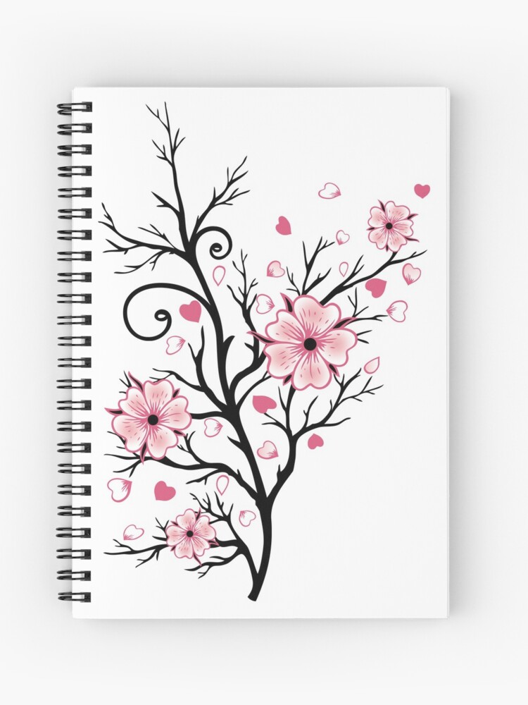 Cuaderno de espiral «Flor de cerezo con corazones Sakura Spring Branch» de  ChristineKrahl | Redbubble