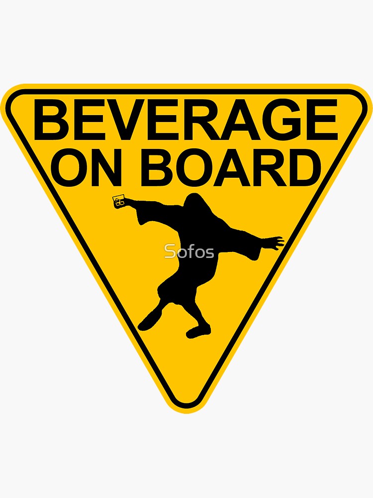 Big Lebowski "Beverage On Board" Sticker Sticker