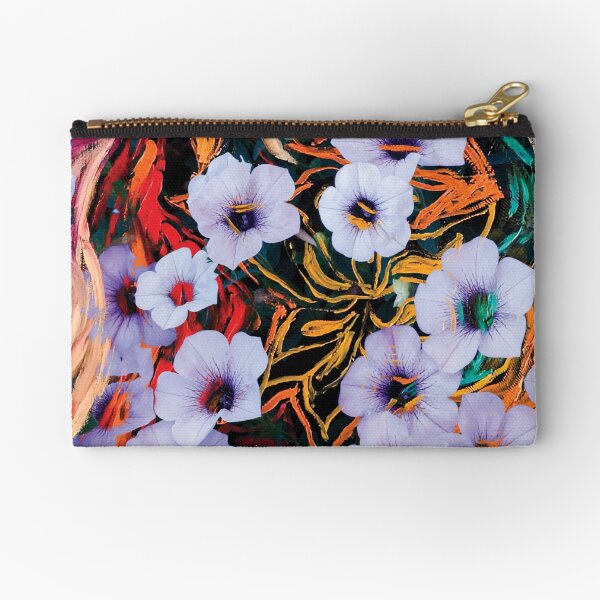 floating ethereal flowers abstraction Zipper Pouch
