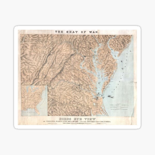 Item preview, Vintage Map of The Chesapeake Bay (1861) designed and sold by BravuraMedia.