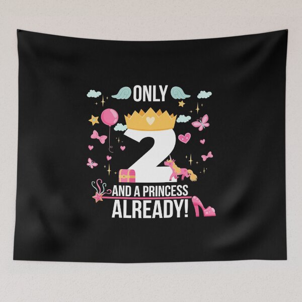 Item preview, 2nd Birthday Girl "Only 2 And Already A Princess" Gift designed and sold by festivalshirt.