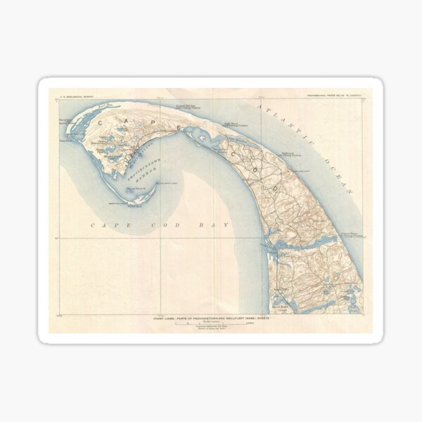Item preview, Vintage Map of Lower Cape Cod designed and sold by BravuraMedia.