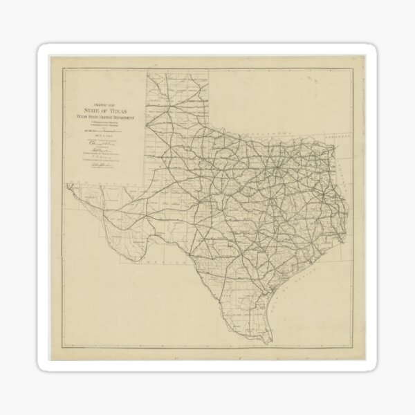 Item preview, Vintage Texas Highway Map (1919) designed and sold by BravuraMedia.