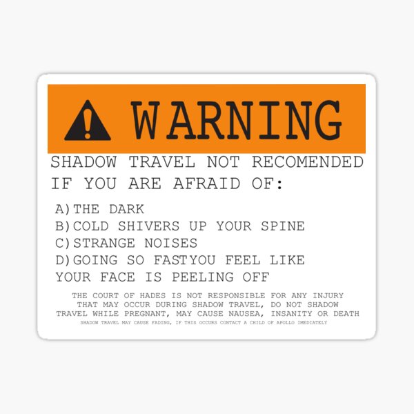 Item preview, Warning! Shadow Travel Not Recommended designed and sold by brightgemini.