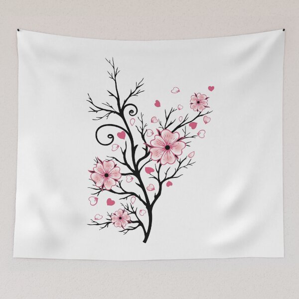 Item preview, Cherry Blossom with hearts Sakura Spring Branch designed and sold by Christine Krahl.