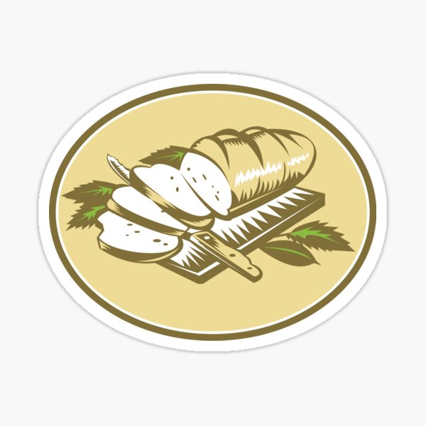 Item preview, Bread Loaf With Knife and Board Woodcut  designed and sold by retrovectors.