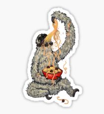 Pegatina Un perezoso comiendo espaguetis