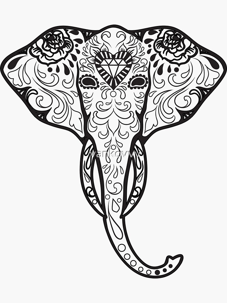 "Elephant" Sticker for Sale by vankovvv Redbubble