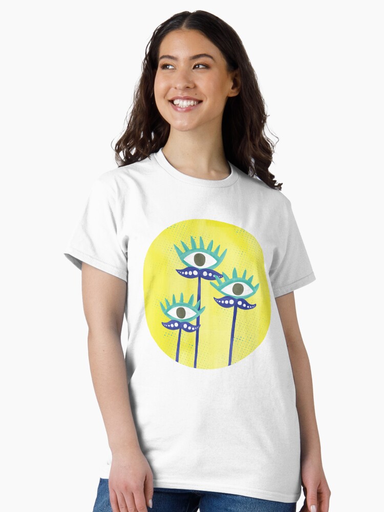 Thumbnail 2 of 7, Classic T-Shirt, Evil Eye Nazar protective Garden Yellow designed and sold by tinytenacious.