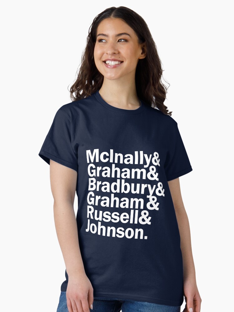 Thumbnail 1 of 7, Classic T-Shirt, 6 Try Heroes - White Text designed and sold by srbpodcast.