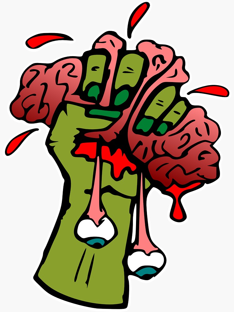 "Zombie Power!" Sticker by Alibarbarella Redbubble