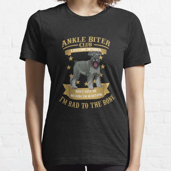  Ankle biter club I'm bad to the Bone tshirt dog lover :  Clothing, Shoes & Jewelry