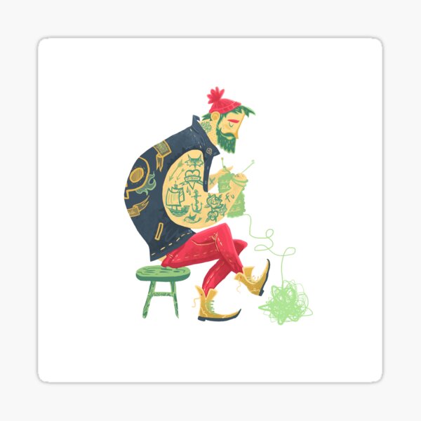 dude knits Sticker