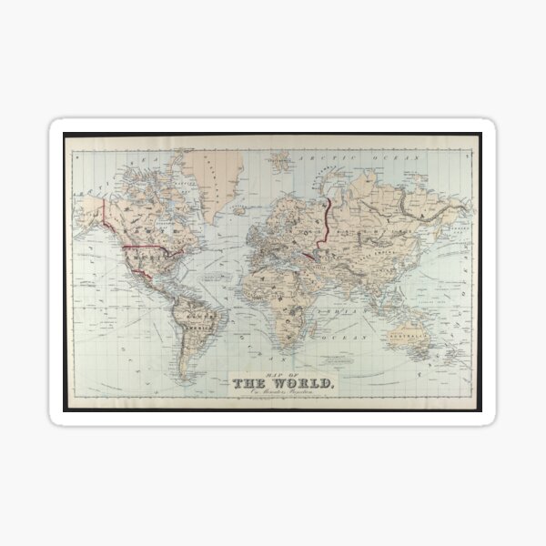 Item preview, Vintage Map of The World (1875)  designed and sold by BravuraMedia.