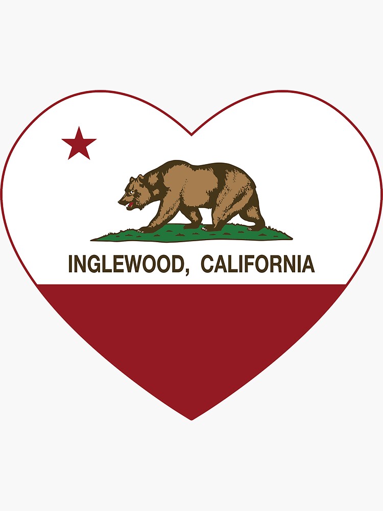 "Inglewood California Love Heart " Sticker for Sale by NorCal Redbubble