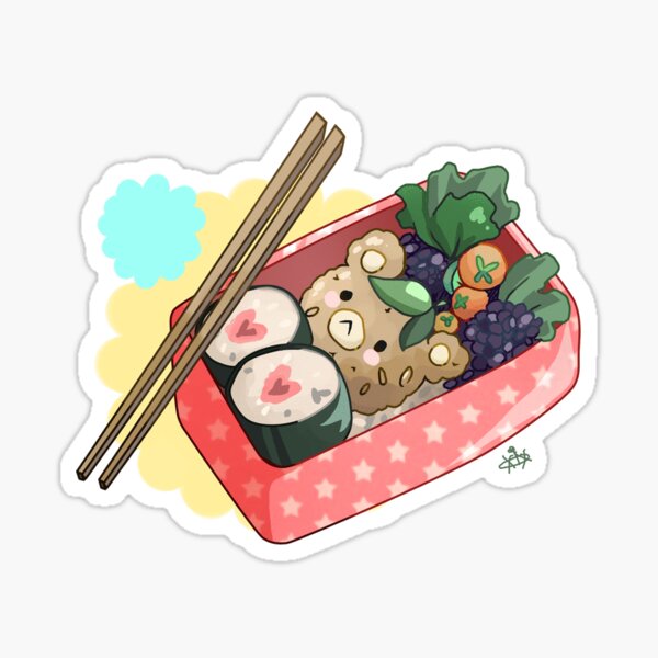 Small Bento Box Sticker Cute Food Sticker Kawaii Food Anime Food Japanese  Food Sticker Food From Japan Cute Bentos Chopsticks 