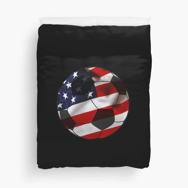 USA Soccer Design American Flag Soccer Ball Duvet Cover