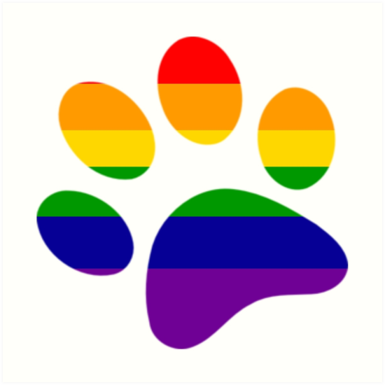 Gay Pride Paw Art Print By Thefrizzykitten Redbubble 
