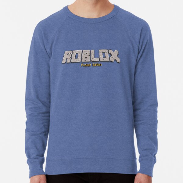Roblox Pocket Edition Minecraft Logo Lightweight Sweatshirt By Thkh Designs Redbubble - roblox evil hoodie t shirt