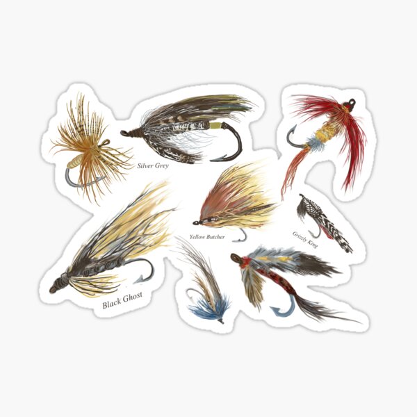 FLY FISHING BUMPER STICKERS Muskie on the Fly musky Decals Flies Lures 