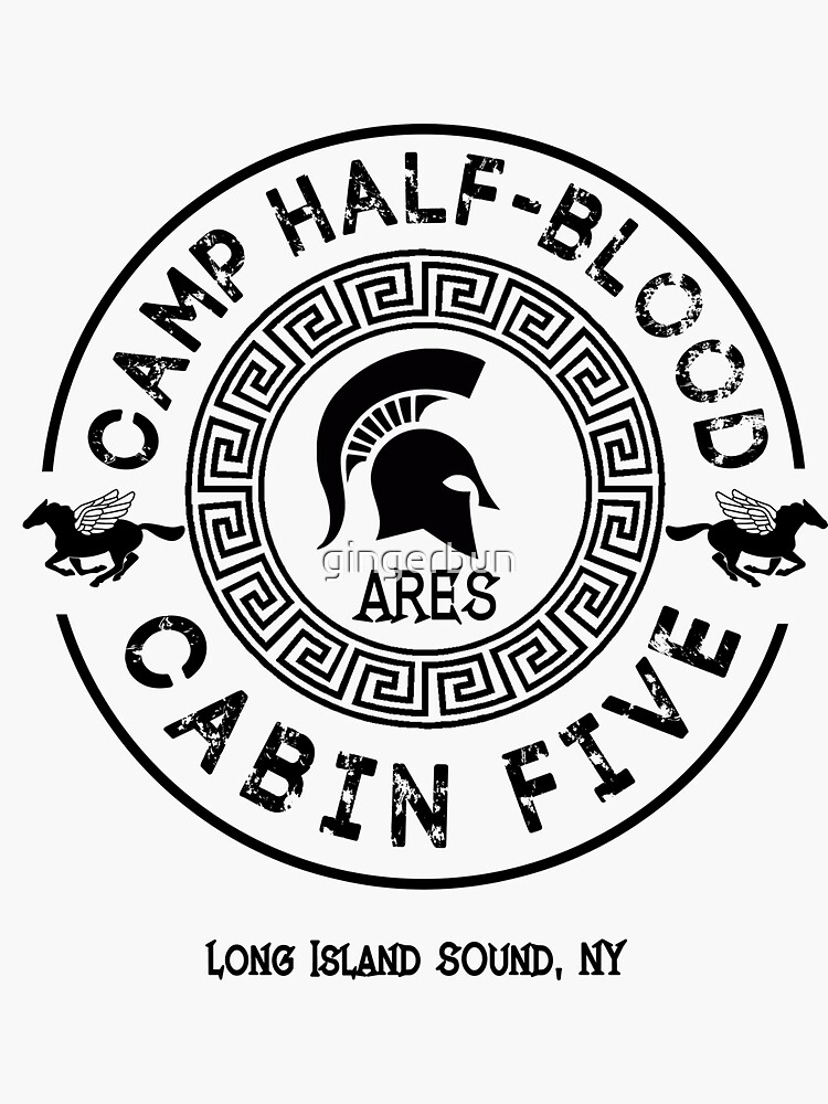 Percy Jackson - Camp Half-Blood - Cabin Five - Ares Sticker for Sale by  gingerbun