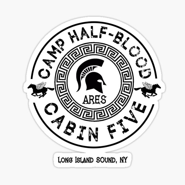 Percy Jackson - Camp Half-Blood - Cabin Five - Ares Sticker for Sale by  gingerbun