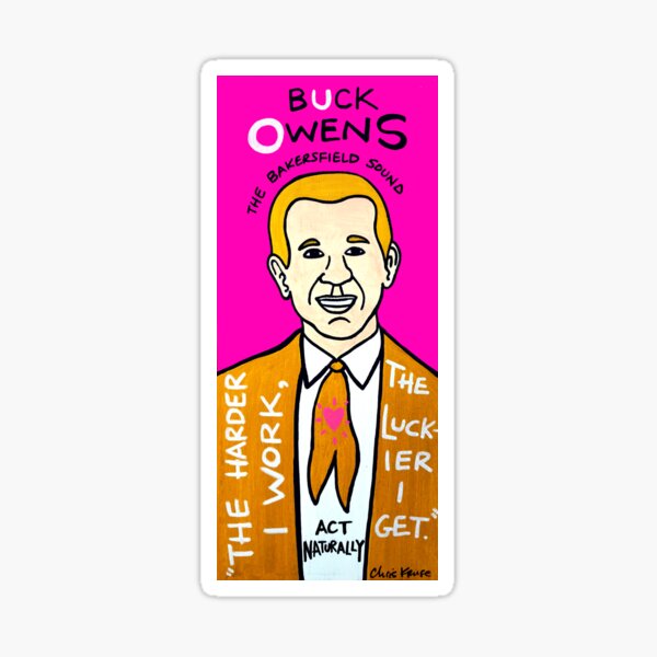 Buck Owens Country Pop Folk Art Sticker