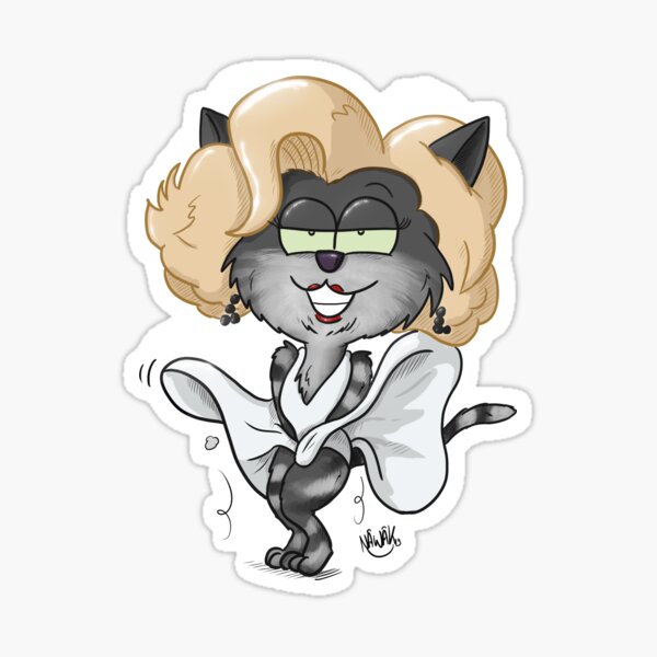 Marilyn Cat Sticker