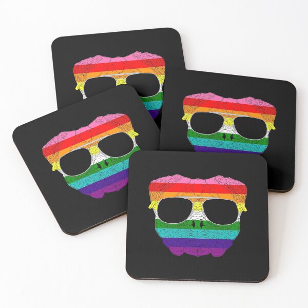 Item preview, Pug Dog Face Gay Pride Rainbow with Sunglasses designed and sold by phoxydesign.