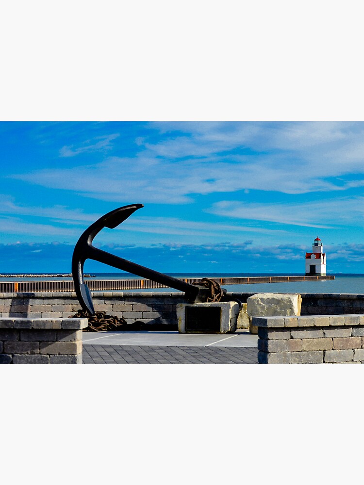 "Kewaunee Wisconsin Lighthouse & Anchor Capture " Sticker for Sale by