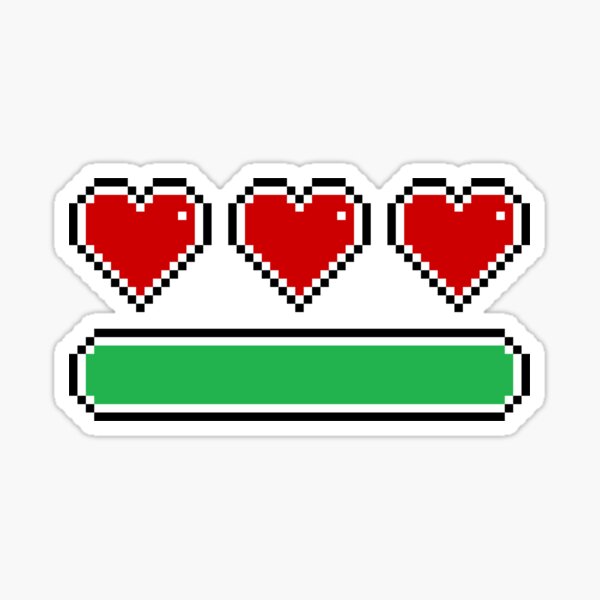 8 Bit Pixel Heart Stickers – FishbiscuitDesigns