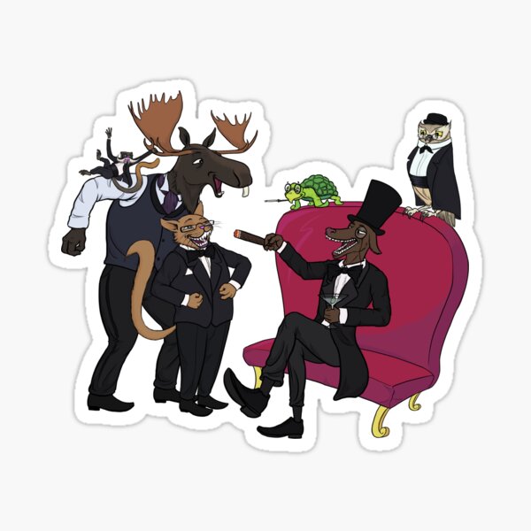 Classy animal party Sticker