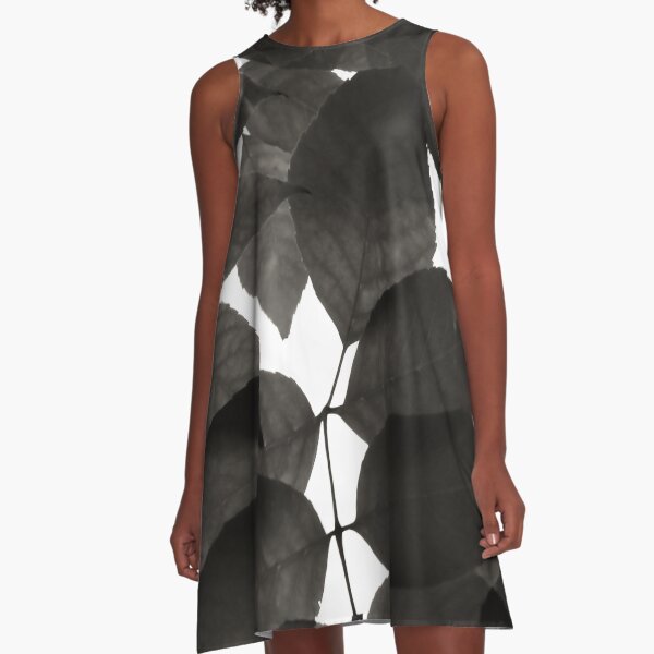 Black and White Natural Patterns A-Line Dress