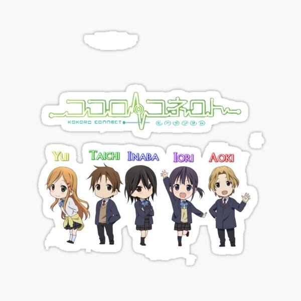 a CHIBI shirt of the 5 Kokoro Connect Characters with each of their names o...