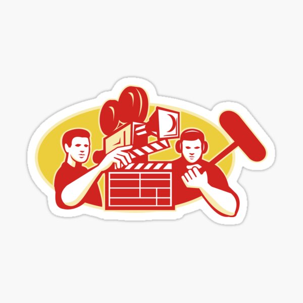 Item preview, Film Director Movie Camera Clapper Soundman designed and sold by retrovectors.