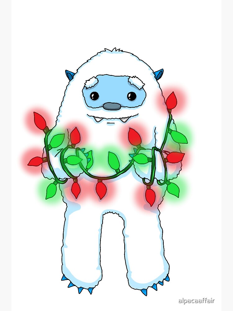 "Christmas Yeti" Sticker for Sale by alpacaaffair | Redbubble