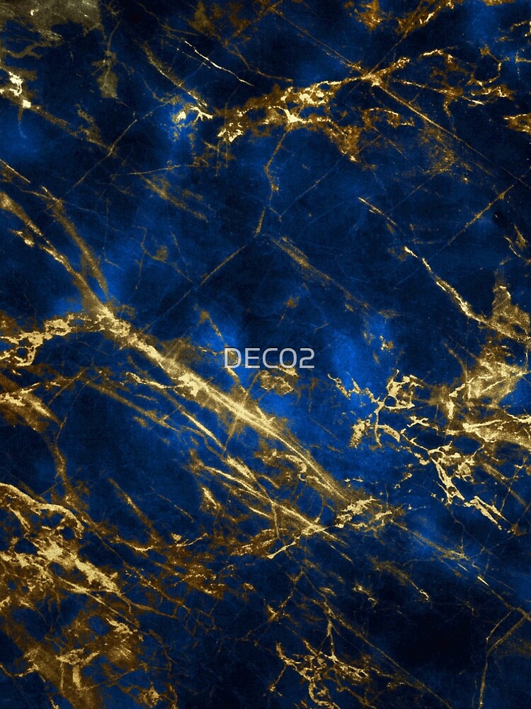 Exquisite Blue Marble With Luxury Gold Veins by DEC02