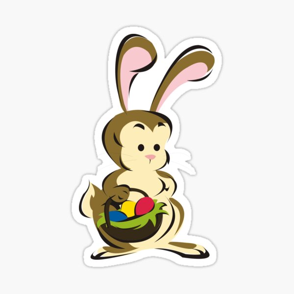 Item preview, Easter Bunny with a Basket of Eggs designed and sold by xorbah.