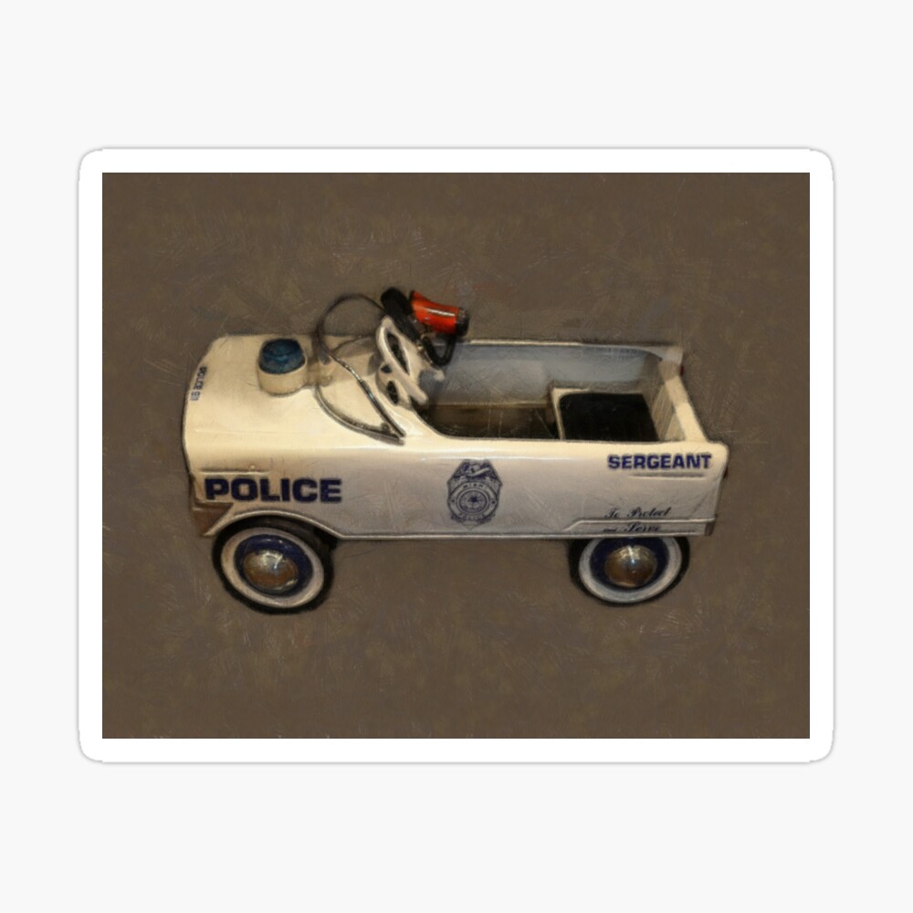 vintage police pedal car