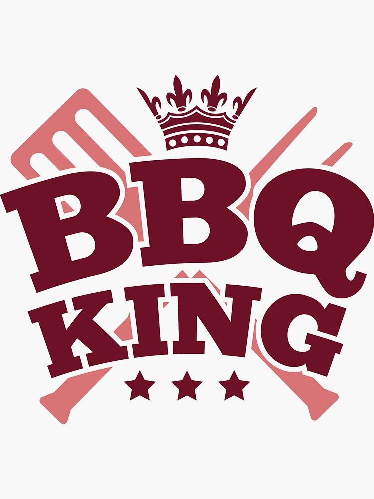 "BBQ KING" Sticker by DesignFactoryD Redbubble