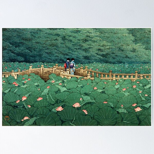 Item preview, Kawase Hasui - The Pond at Benten Shrine in Shiba designed and sold by ArtExpression.