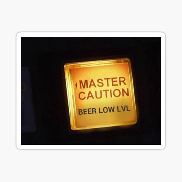 Beer Low Level Caution Light Sticker