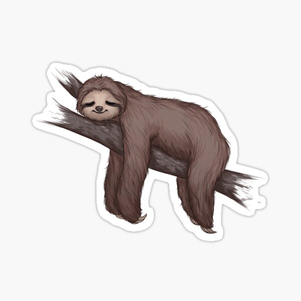 Sleepy Sloth Sticker For Sale By Ribkadory Redbubble