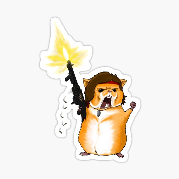 Hamster Rambo Sticker