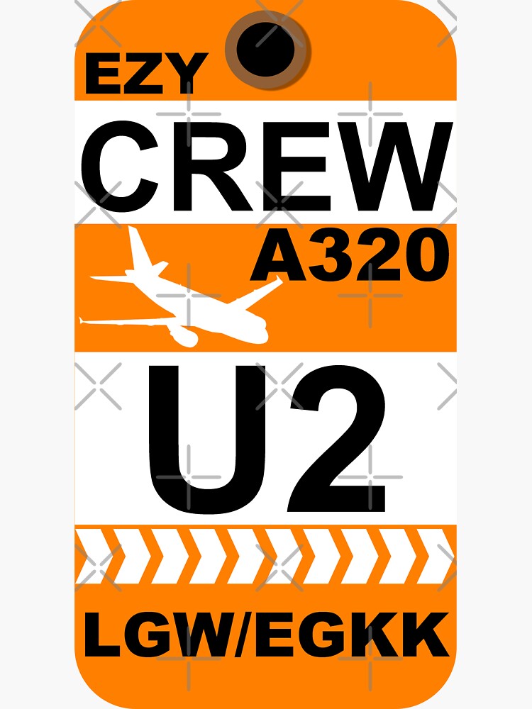 Thumbnail 3 of 3, Sticker, EZY Airbus A320 Crew London Gatwick designed and sold by AvGeekCentral.